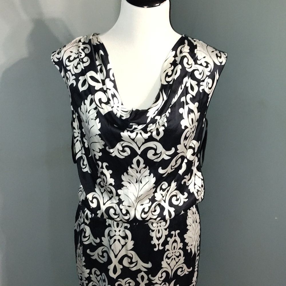 White House Black Market Silk Cowl Neck Floral Dress Size small